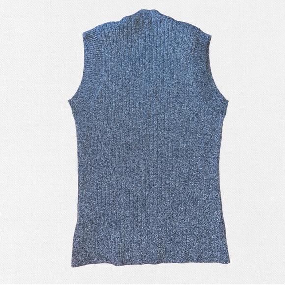 Women’s Sparkly Grey Sweater Vest Top - Picture 2 of 3
